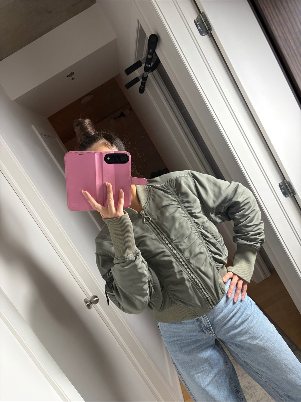 Zara Olive Green Bomber Jacket - Women's